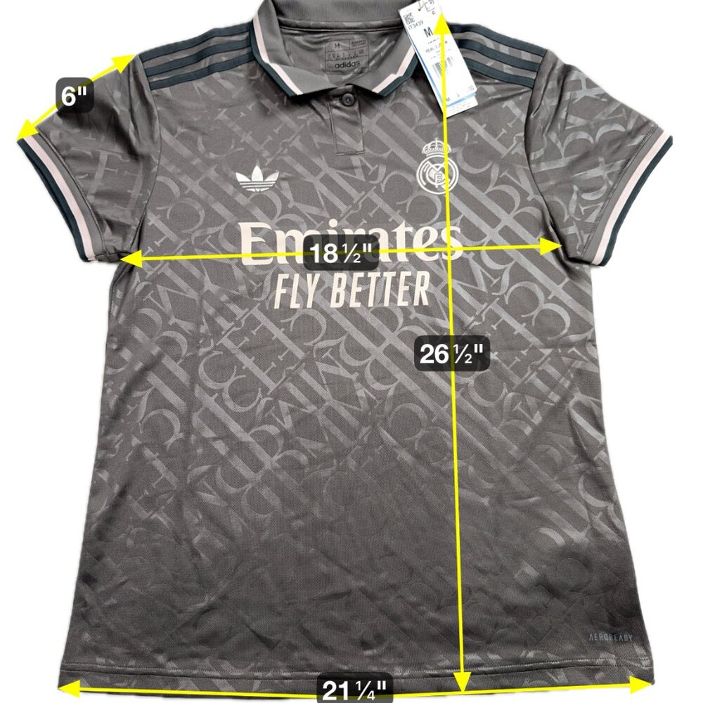Adidas Real Madrid 24/25 Jersey Charcoal IT3439 La liga spain Women Medium NEW